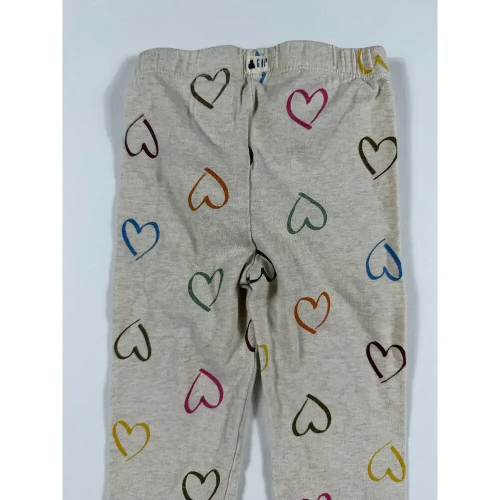 Gap Heart Hoodie Dress & Organic Cotton Heart Leggings Outfit Size 3
